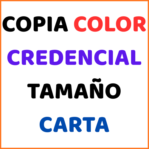 Copia Credencial Color x 2 lados Tamaño Carta